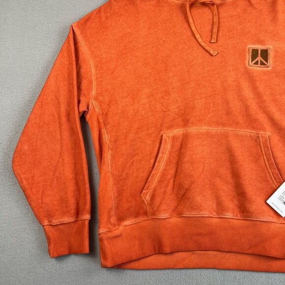 NWT Saturdays‎ NYC Grande Peace Hyper Orange Long Sleeve Drawstring Hoodie S - Picture 6 of 16